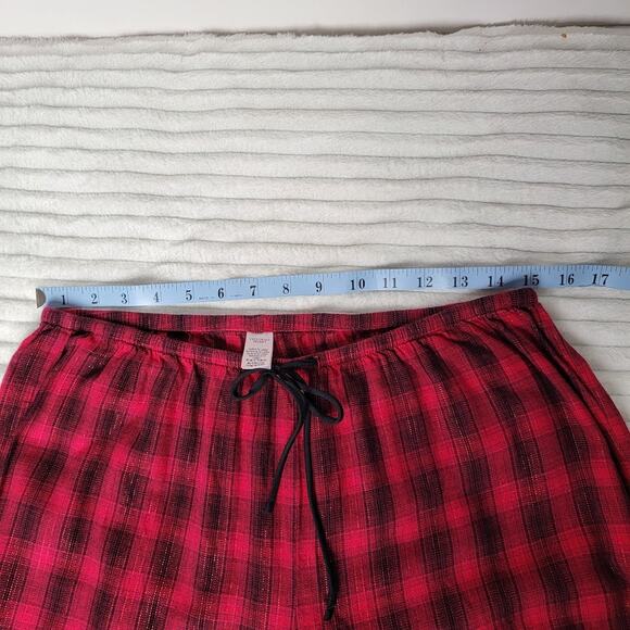 Victoria’s Secret Lounge Pants Womens M Long Red Plaid Metallic Thread - Picture 7 of 9